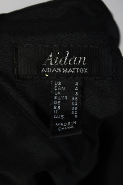 Aidan Aidan Mattox Womens Sleeveless Midi A Line Dress Black Size 4