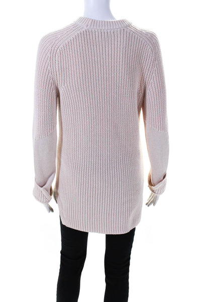 Rag & Bone Womens Crew Neck Long Sleeves Sweater Pink Cotton Size Small