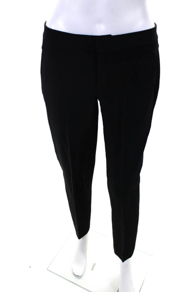 Helmut Lang Women's Hook Closure Flat Front Straight Leg Dress Pant Black Size 2