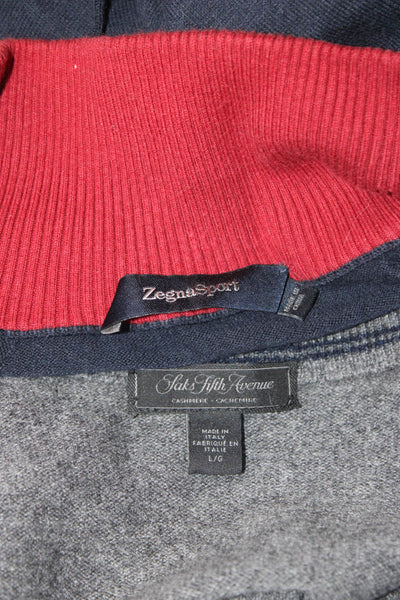 Saks Fifth Avenue Mens Mock Neck Long Sleeves Cashmere Sweater Gray Size L Lot 2