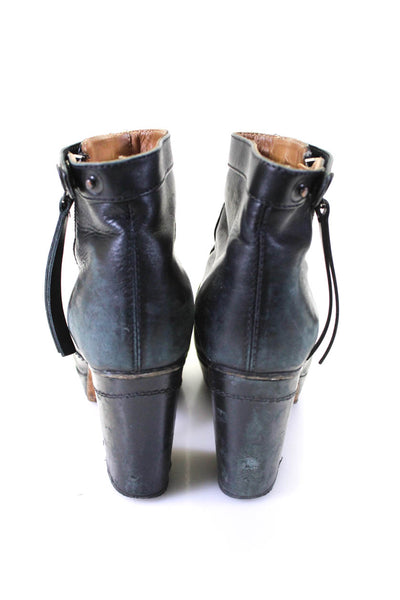 ACNE Studios Womens Platform Block Heel Ankle Boots Black Leather Size 39 9