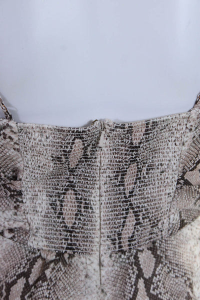 Zimmermann Womens Linen Animal Print Tied Cut-Out Maxi Dress Beige Size 2