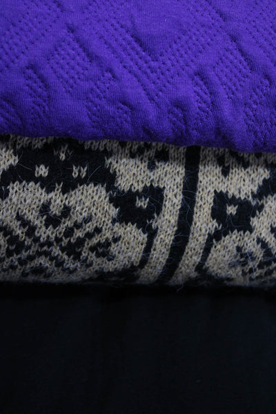 Zara Womens Sweater Purple Crew Neck Oversized Sweater Dress Size L S Lot 3