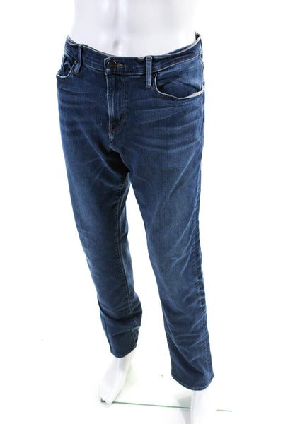 Frame Mens Cotton Le Homme Dark Wash Buttoned Straight Leg Jeans Blue Size EUR38