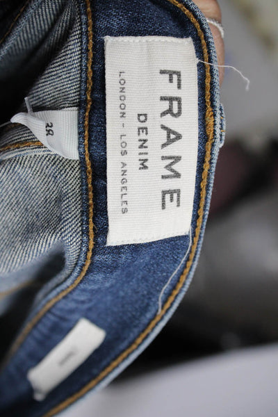 Frame Mens Cotton Le Homme Dark Wash Buttoned Straight Leg Jeans Blue Size EUR38