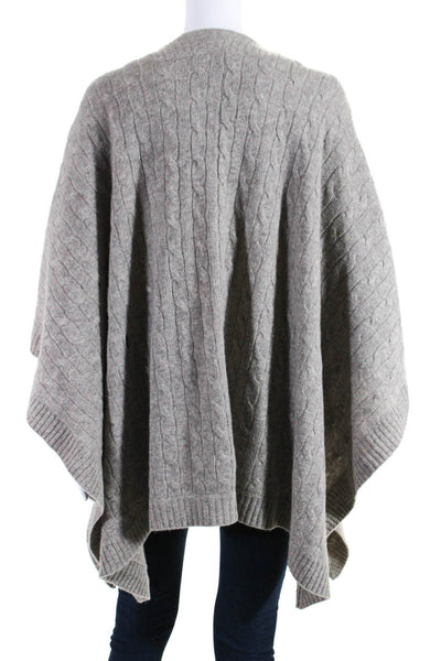 Repeat Womens Cable Knit Belted Shawl Wrap Cardigan Taupe Size Medium