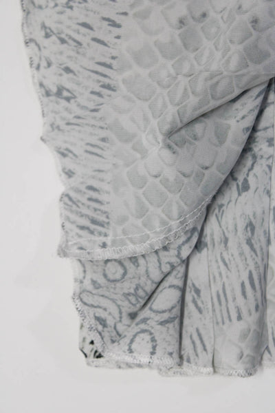Roberto Cavalli Sport Womens Snakeskin Print A Line Skirt White Black Size Small