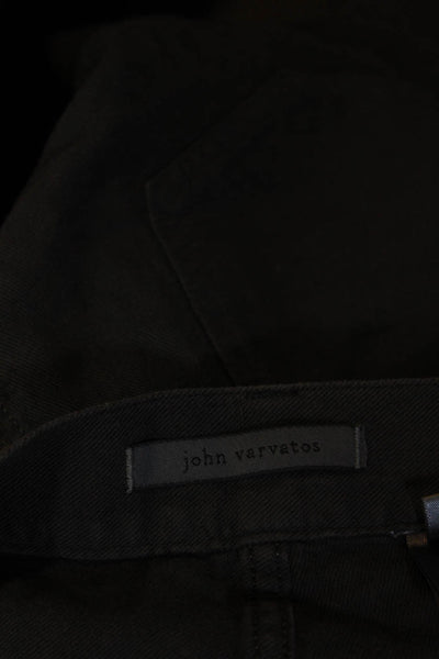 John Varvatos Mens Cotton Buttoned Zippered Skinny Leg Pants Green Size EUR31
