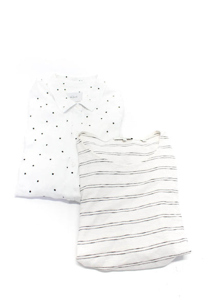 Rails Women's Long Sleeves Star Prints Button Down Shirt White Size L Lot 2