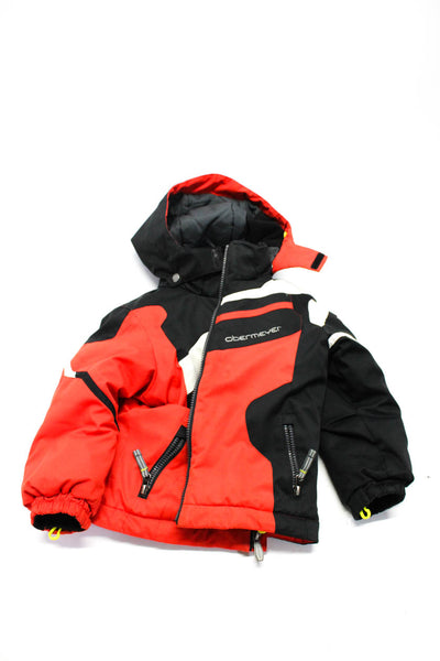 Obermeyer Childrenjs Boys Hooded Ski Jacket Red Black Size 3T