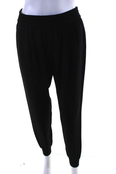 Joie Womens Ruched Elastic Waist Tapered Jogger Dress Pants Black Size XS