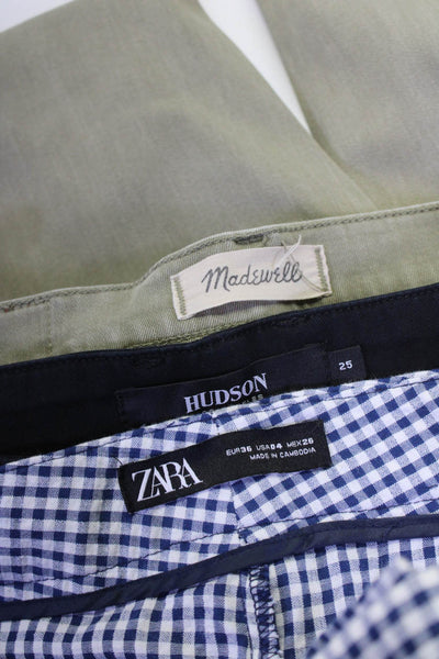 Madewell Zara Hudson Womens Check Print Skinny Pants Green Size EUR25 26 4 Lot 3