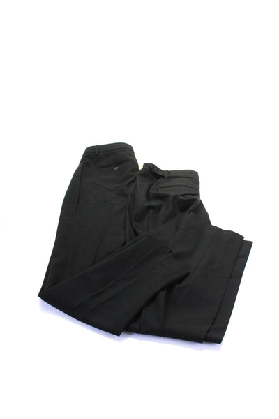 Theory Womens Wool Hook & Eye Zipped Tapered Dress Pants Black Size 2 Lot 2
