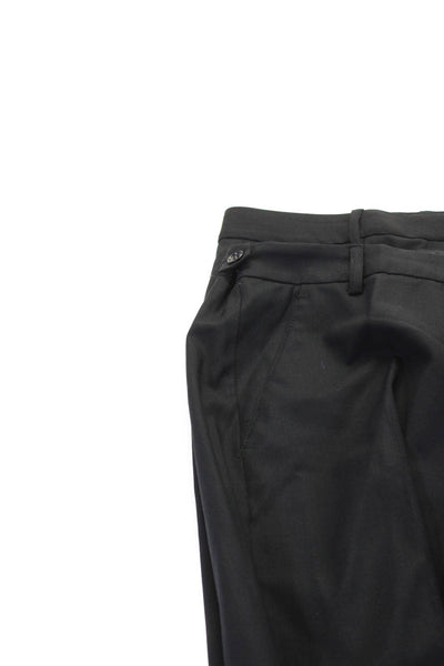 Theory Womens Wool Hook & Eye Zipped Tapered Dress Pants Black Size 2 Lot 2
