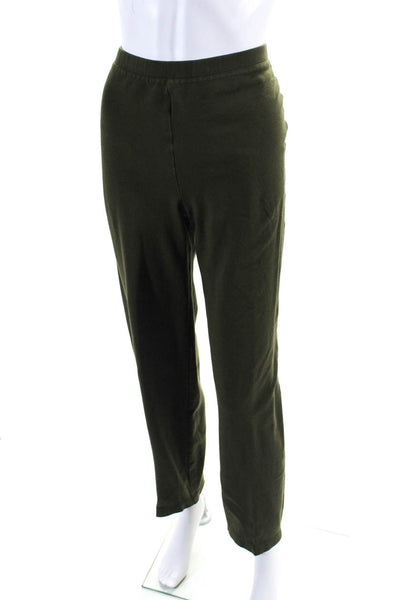 Eileen Fisher Womens Mid-Rise Straight Leg Casual Trousers Dark Green Size S