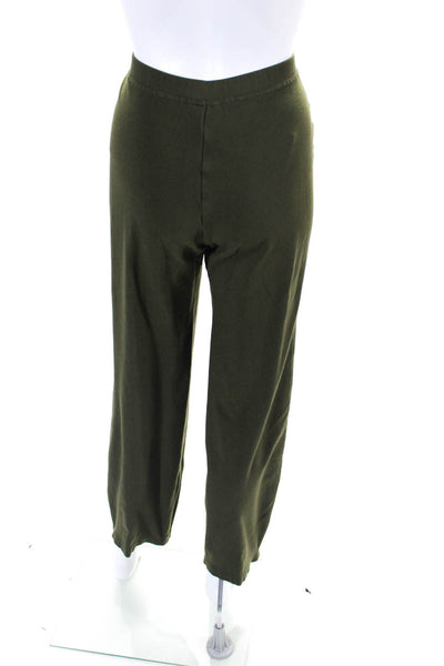 Eileen Fisher Womens Mid-Rise Straight Leg Casual Trousers Dark Green Size S