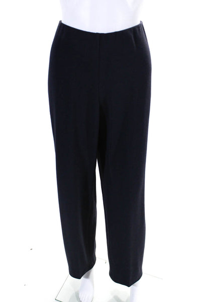 Eileen Fisher Womens Elastic Waist Mid-Rise Straight Leg Dress Pants Blue Size S