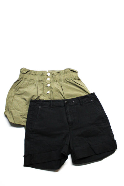 Rag & Bone Womens Black Cotton High Rise Cuff Midi Shorts Size 27 4 lot 2