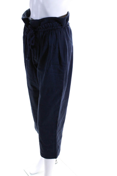 See by Chloe Womens Blue Cotton Drawstring High Rise Crop Pants Size 38