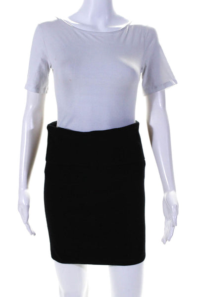 Donna Karan Women's Pull-On Fold Waist Bodycon Mini Skirt Black Size S