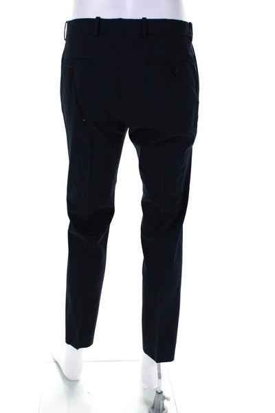 Theory Mens Creased Slim Leg Marlo New Tailor 2 Pants Navy Blue Wool Size 31