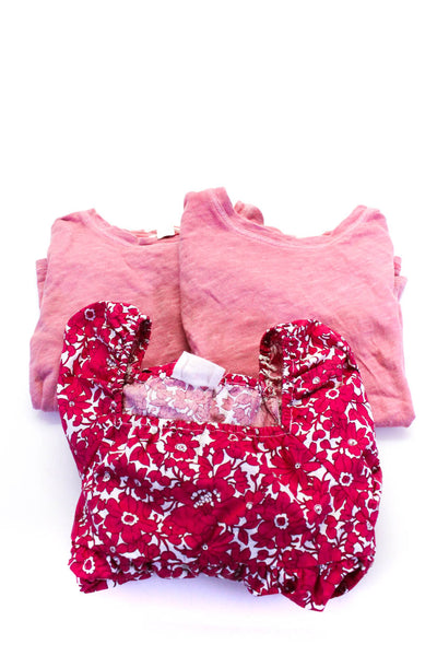 Crewcuts Childrens Girls Short Sleeves Blouses Pink Size 4-5 Lot 3