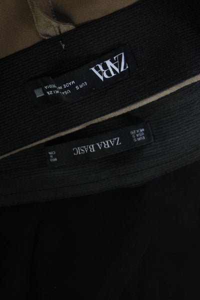 Zara Basic Womens Front Seam Stretch Waist Skinny Pants Black Size S Lot 2