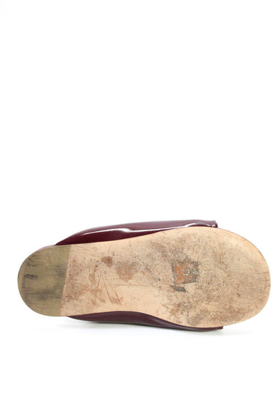Bottega Veneta Womens Lambskin Leather Cushion Slides Sandals Maroon Size 36 6