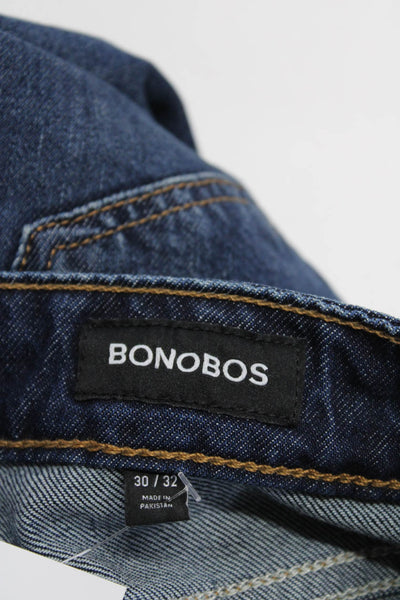 Bonobos Mens Blue Dark Wash Straight Leg Jeans Size 30X32