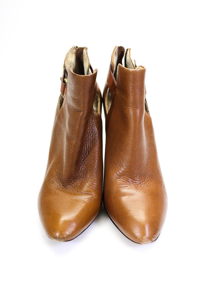 Coach Womens Solid Brown Leather High Heels Bootie Shoes Size 8/9
