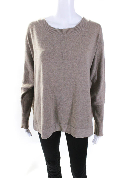 360 Cashmere Womens Brown Cashmere Crew Neck Dolman Sweater Top Size M