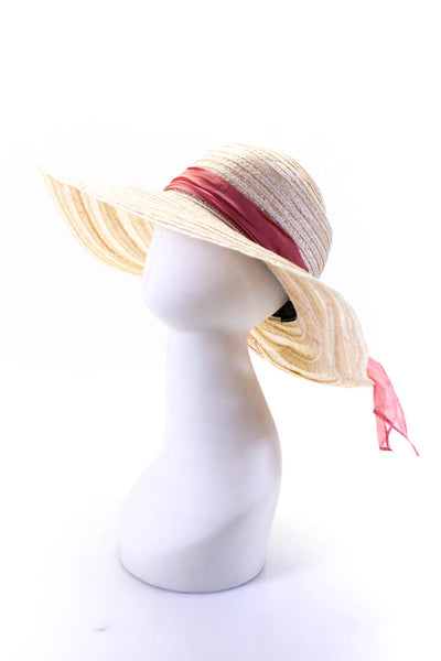 Goorin Brothers Womens Natural Light Brown Straw Embellished Sun Hat Size M