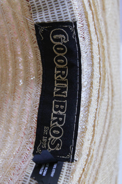 Goorin Brothers Womens Natural Light Brown Straw Embellished Sun Hat Size M