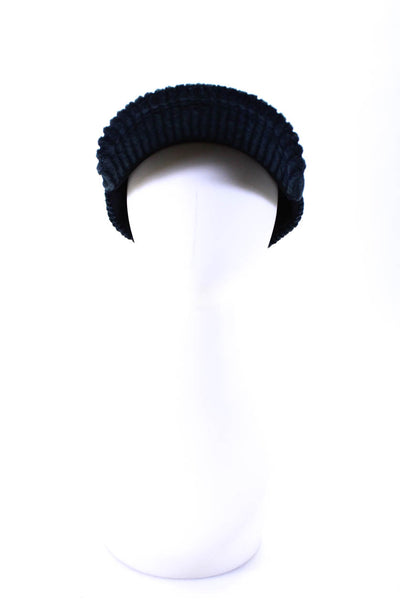Janessa Leone Womens Black Corduroy Cotton Baseball Hat Size OS