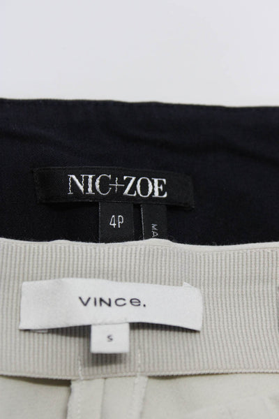 Vince Nic + Zoe Womens Slim Leg Pants Beige Black Size Small 4 Petite Lot 2