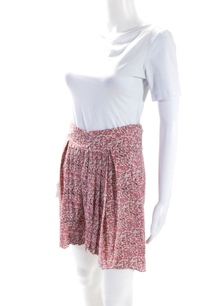 Isabel Marant Women's Hook Closure Pleated Flare Floral Mini Skirt Size 40