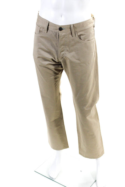 Paul Smith Jeans Mens Buttoned Zipped Straight Leg Casual Pants Brown Size EUR34