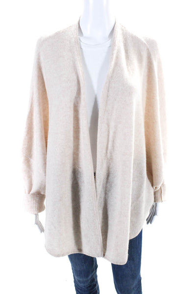 Dolores Piscotta Womens Cashmere Open Front Cardigan Sweater Peach Size S/M
