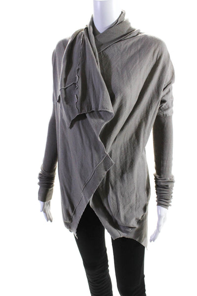 Soallure Womens Thin Knit Open Front Long Waterfall Cardigan Sweater Taupe Small