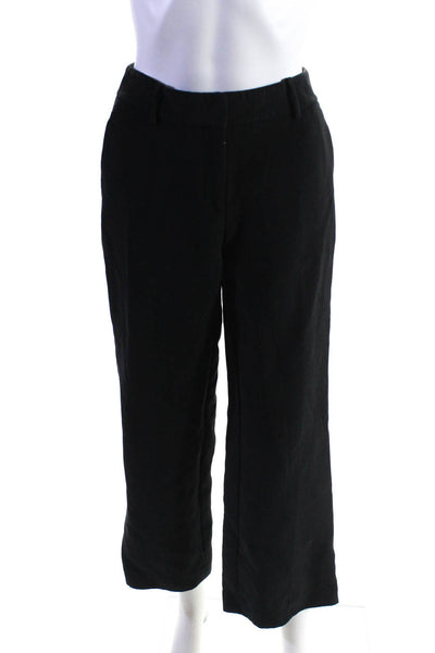 Lafayette 148 New York Womens Wool Hook & Eye Wide Leg Pants Black Size 0