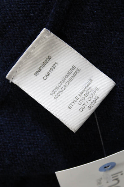 Equipment Femme Womens Cashmere V Neck Sweater Navy Blue Size Large