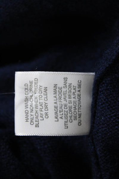Equipment Femme Womens Cashmere V Neck Sweater Navy Blue Size Large