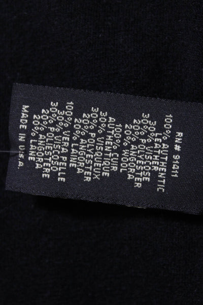 Rozae Nichols Womens Button Down Cardigan Sweater Black  Wool Size Medium