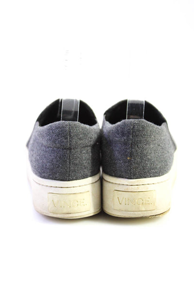 Vince Womens Warren Wool Fleece Slip On Platform Sneakers Gray Size 36 6