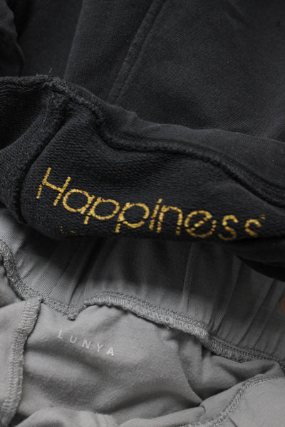 Happiness Lunya Womens Drawstring Pouch Pocket Sweatpants Black Size XS Lot 2