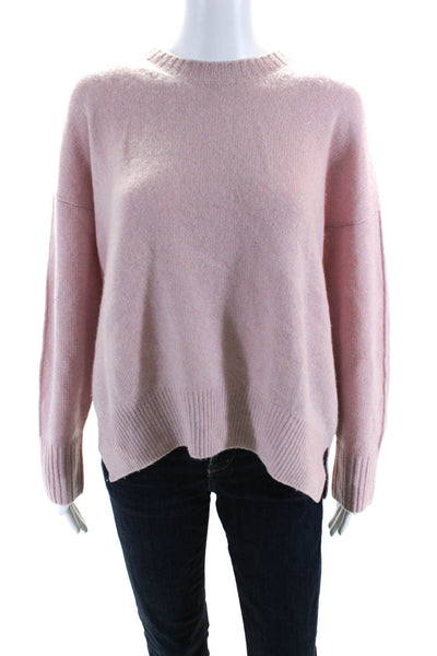 Allude Women's Crewneck Long Sleeves Pullover Sweater Light Pink Size S