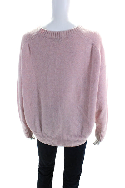 Allude Women's Crewneck Long Sleeves Pullover Sweater Light Pink Size S