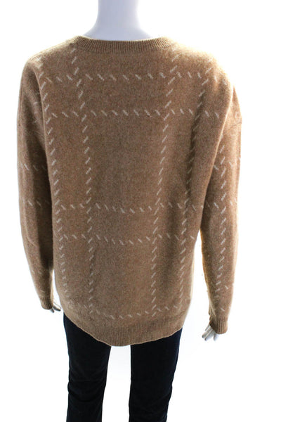 Saks Fifth Avenue Mens Pullover Crew Neck Cashmere Sweater Brown Size Small