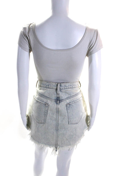 Katie J 7 For All Mankind Womens Metallic Denim Skirts Silver Size 29 L Lot 2