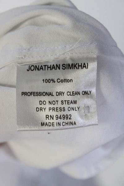Jonathan Simkhai Womens Cotton Belted Collared Sleeveless Dress White Size S